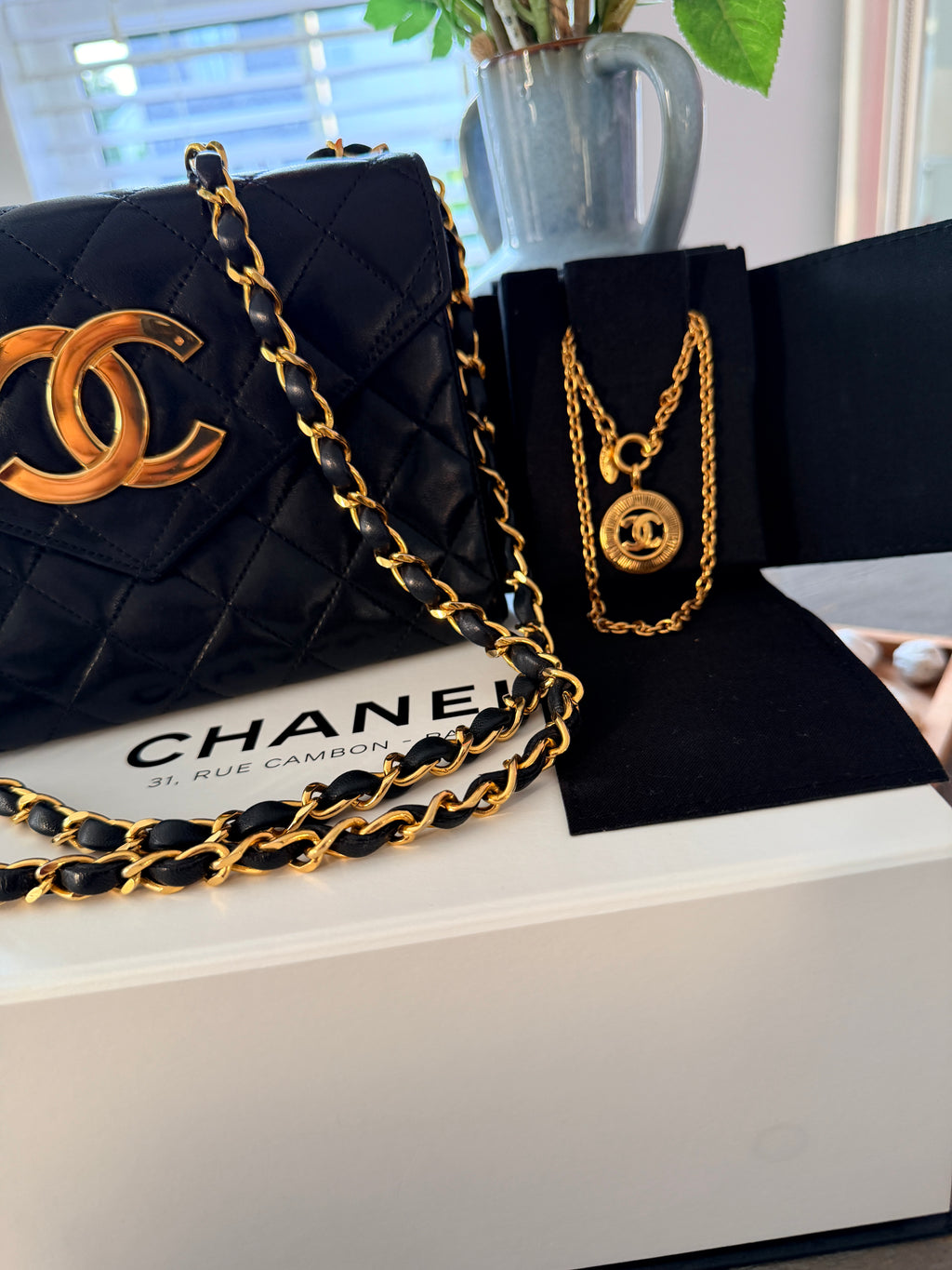Chanel Coco Mark Necklace 24k Gold Plated