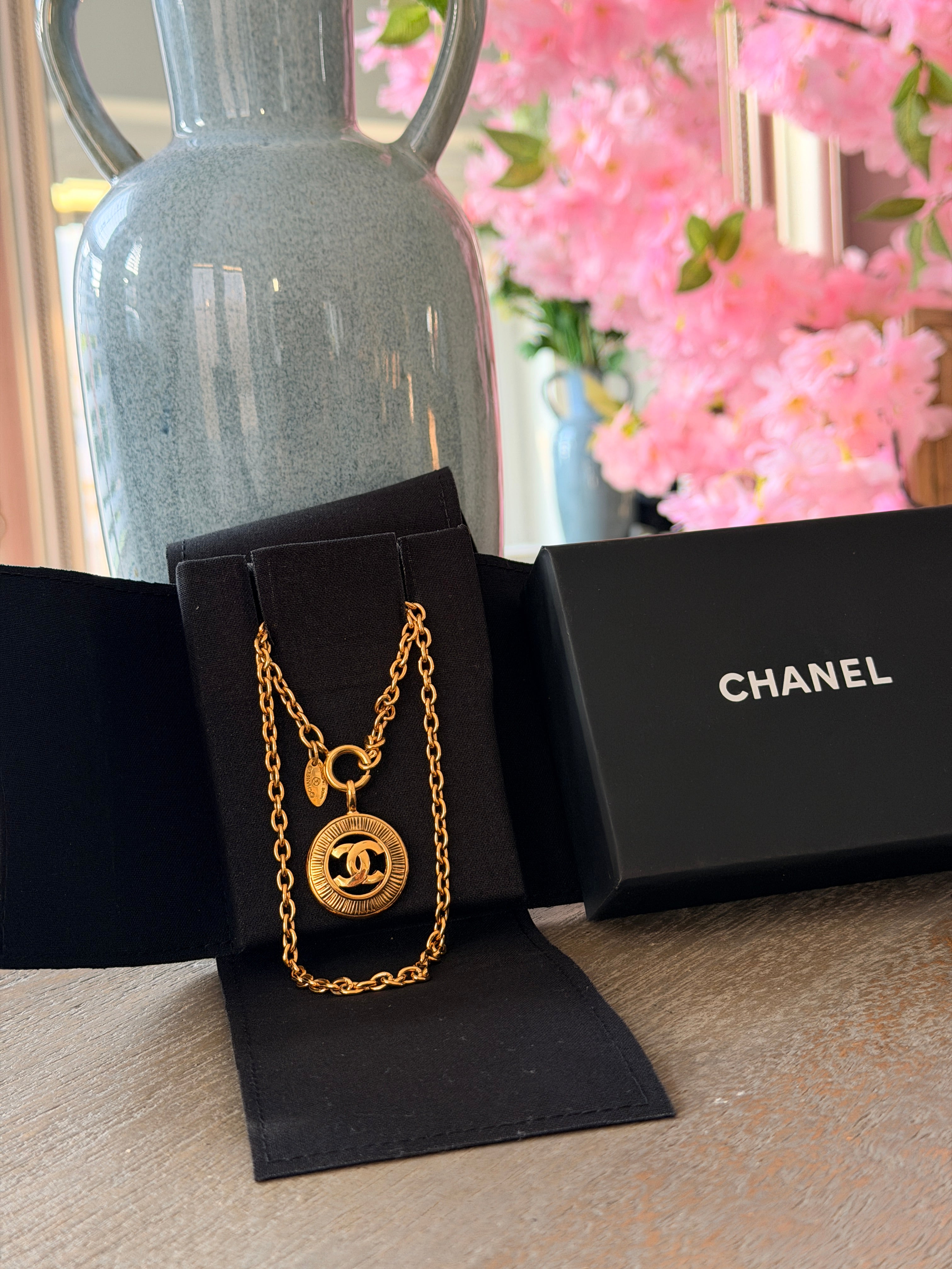 Chanel Coco Mark Necklace 24k Gold Plated
