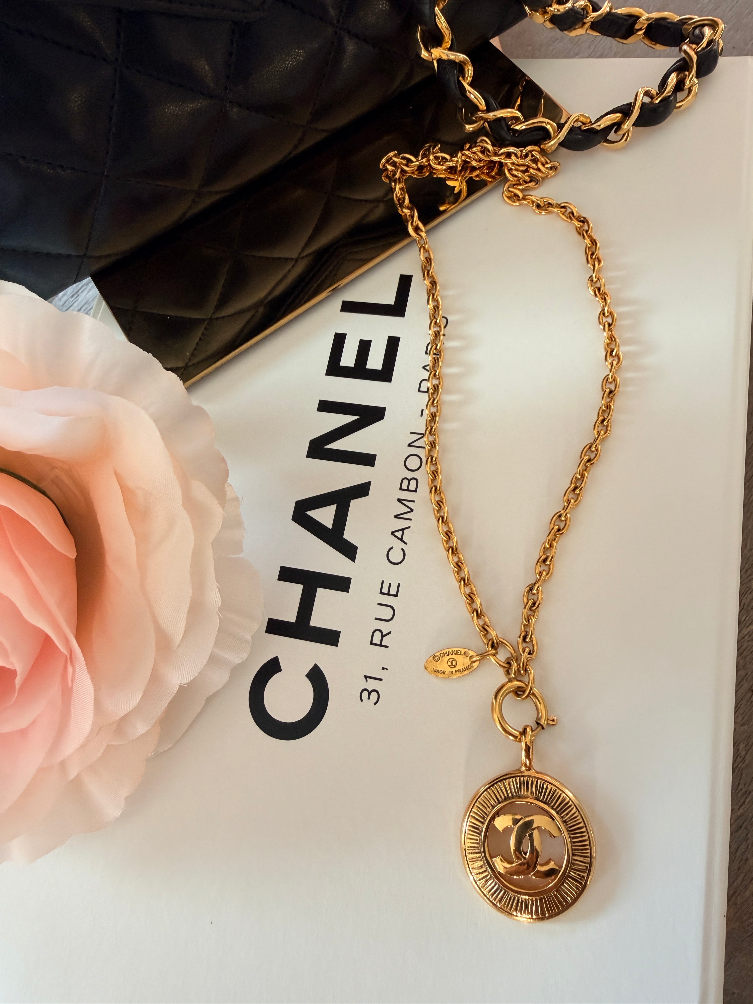 Chanel Coco Mark Necklace 24k Gold Plated