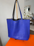 Hermès Double Sens 45 Tote Bag Blue & Grey Reversible Taurillon Clémence Leather