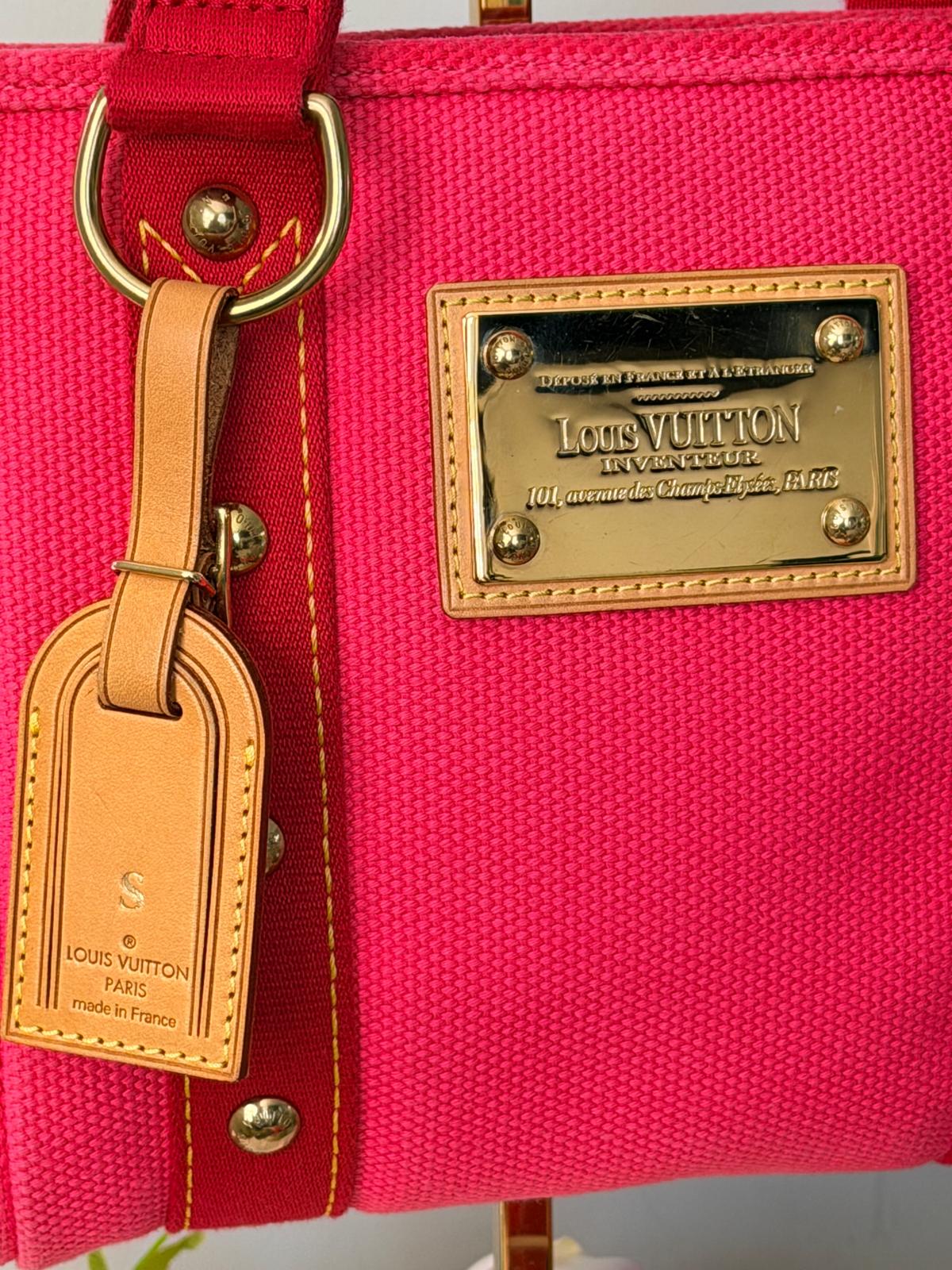 Louis Vuitton Mini Tote Bag Pink Canvas Gold Hardware – Made in France