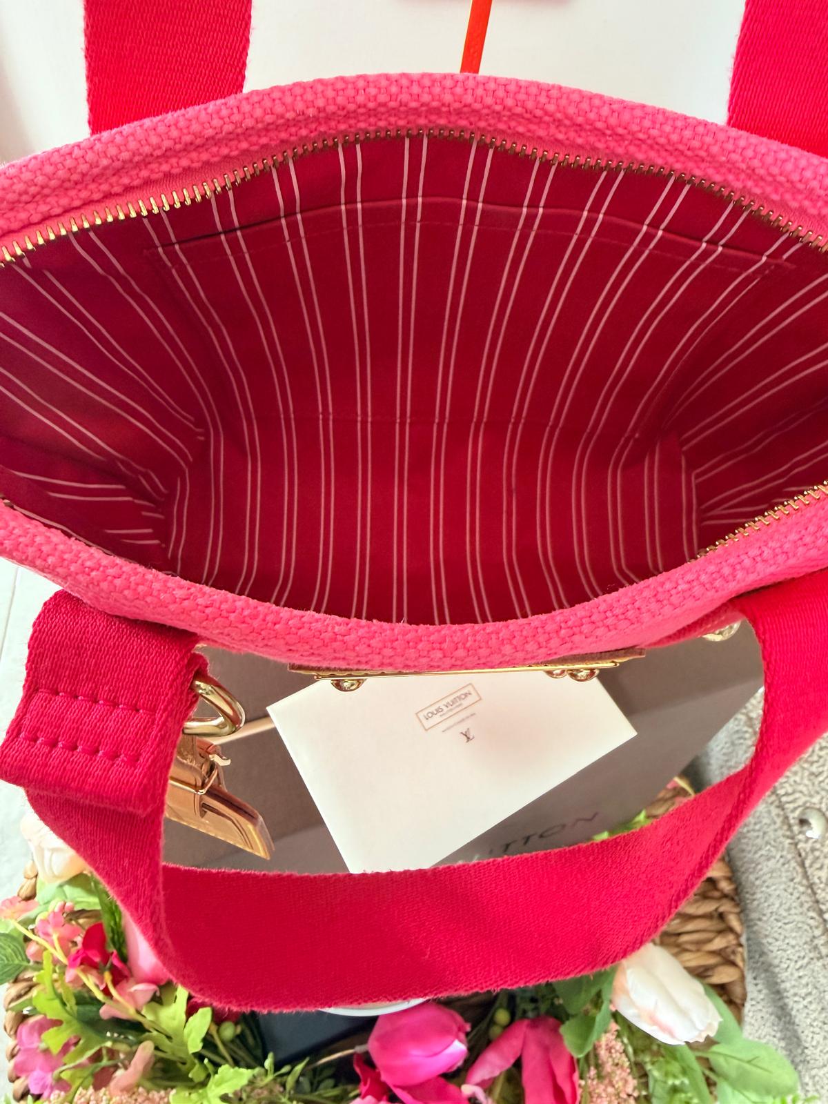 Louis Vuitton Mini Tote Bag Pink Canvas Gold Hardware – Made in France