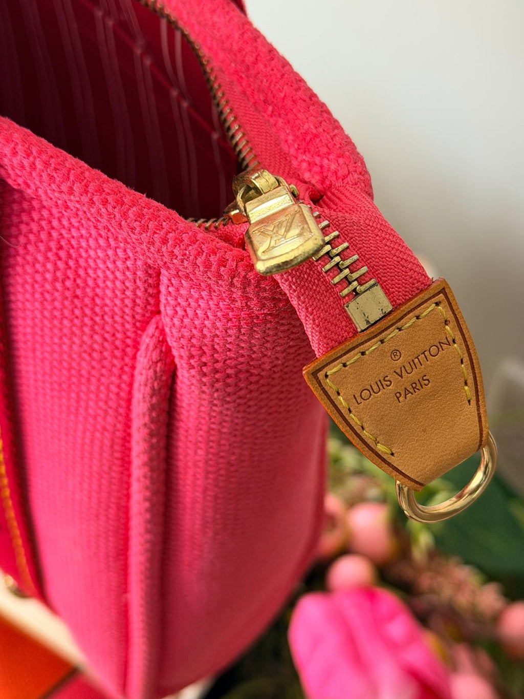 Louis Vuitton Mini Tote Bag Pink Canvas Gold Hardware – Made in France