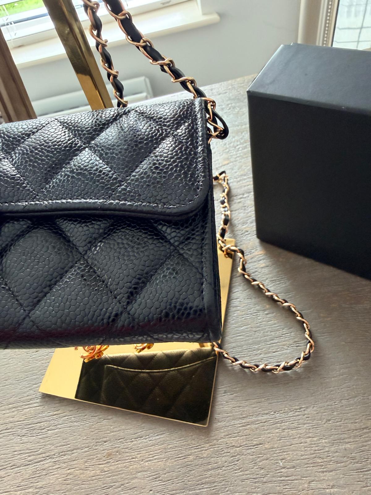 Chanel Matelasse Wallet Black Caviar Leather Gold Hardware Series 29