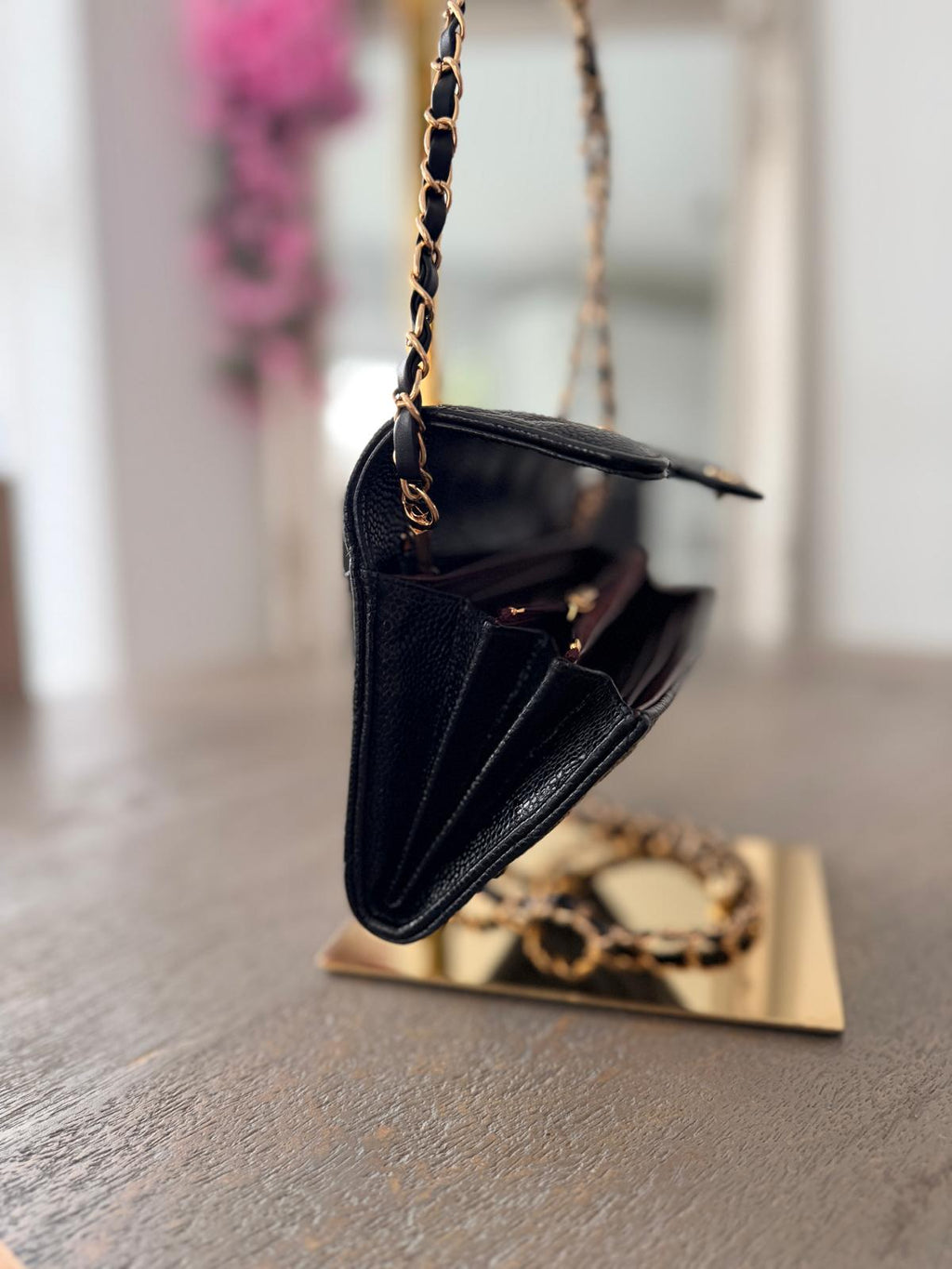Chanel Matelasse Wallet Black Caviar Leather Gold Hardware Series 29