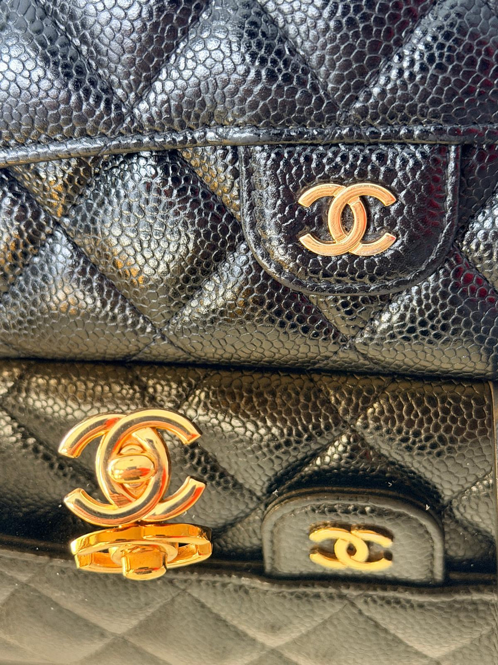Chanel Matelasse Wallet Black Caviar Leather Gold Hardware Series 29