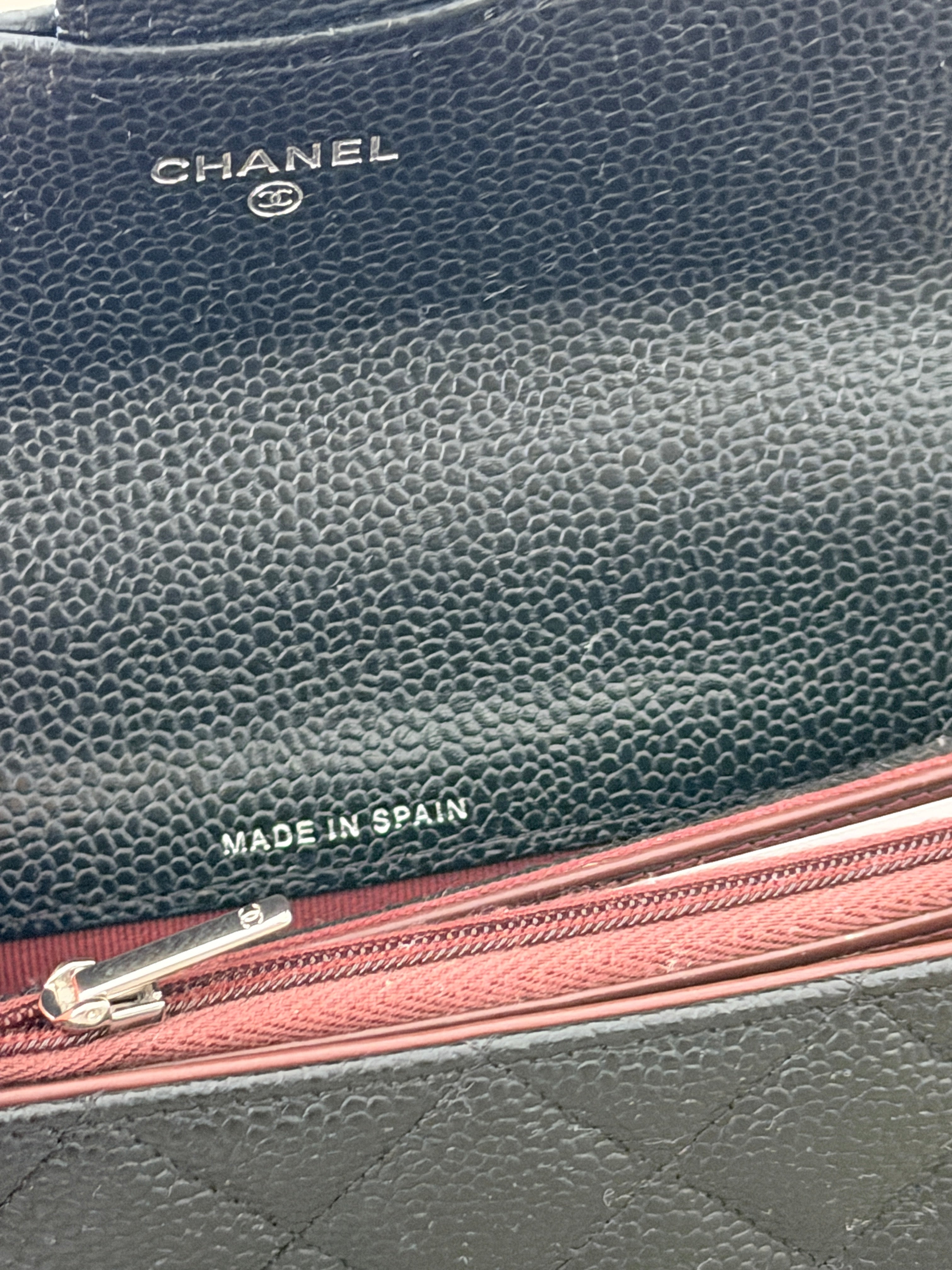 Chanel Long Wallet 2022-2024 Black Caviar Leather Silver Hardware