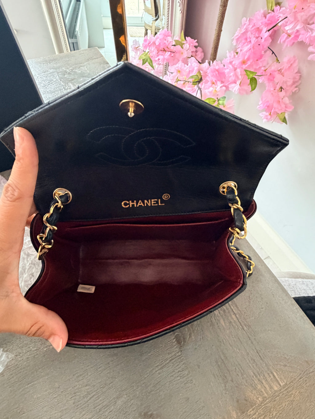 Chanel Vintage Matelasse Mini Shoulder Bag Single Flap Black Lambskin Leather 1986 - 1989