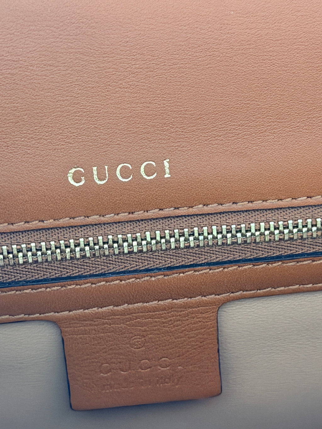 Gucci 1969 Sylvie Small Top Handle Bag with Shoulder Strap Brown Python Leather
