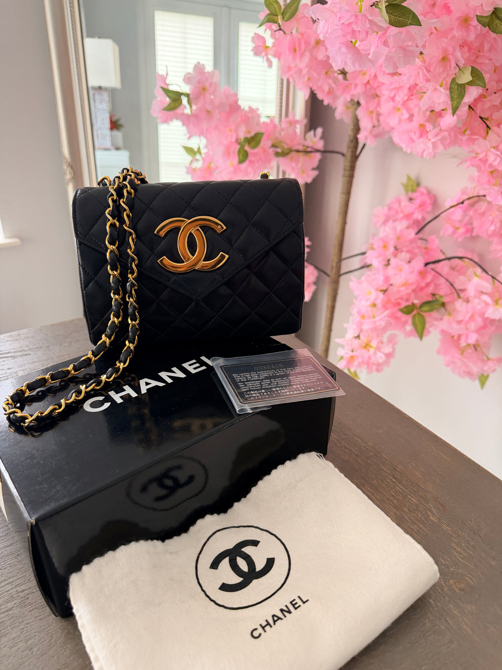 Chanel Vintage Matelasse Mini Shoulder Bag Single Flap Black Lambskin Leather 1986 - 1989