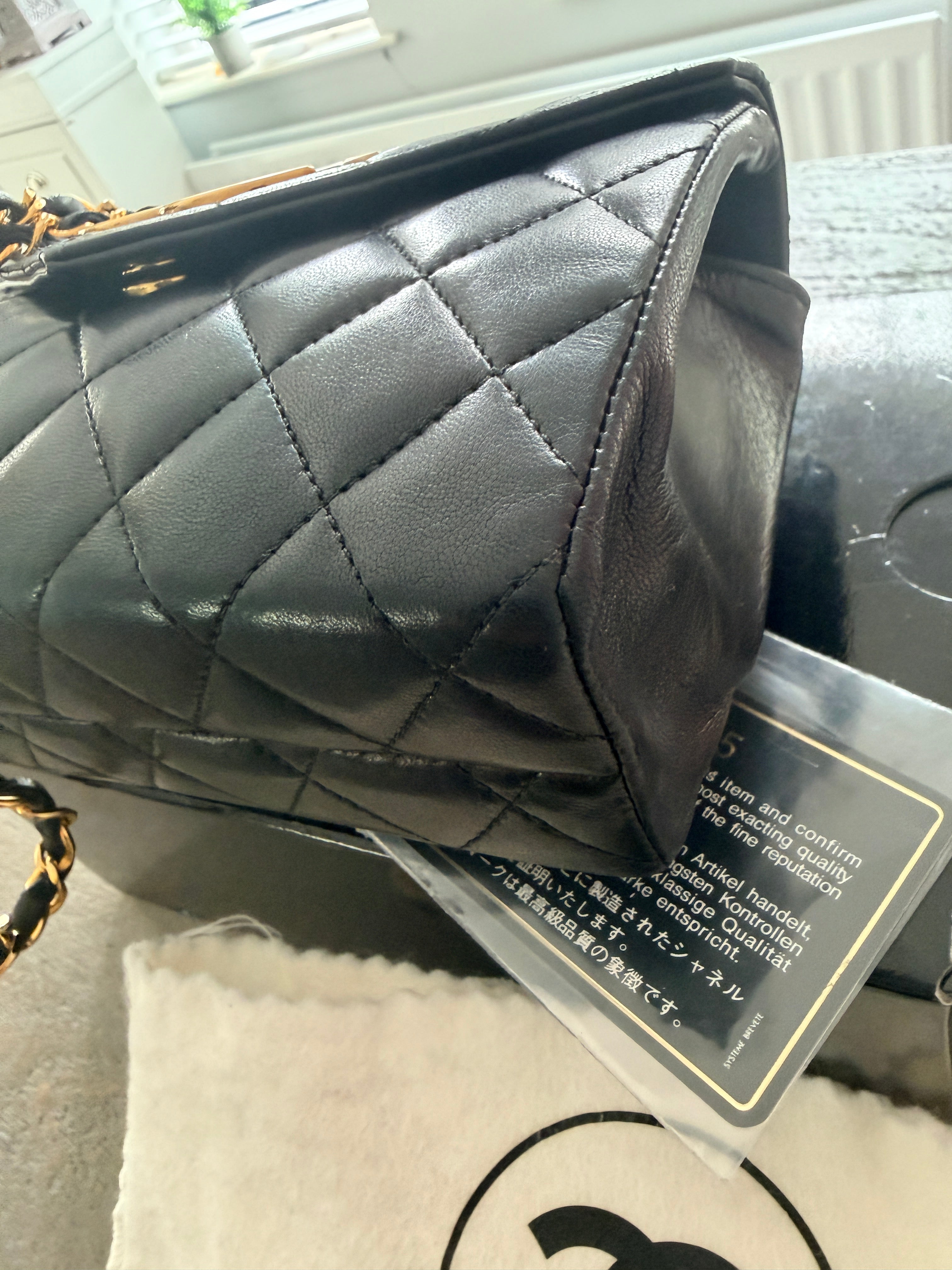 Chanel Vintage Matelasse Mini Shoulder Bag Single Flap Black Lambskin Leather 1986 - 1989