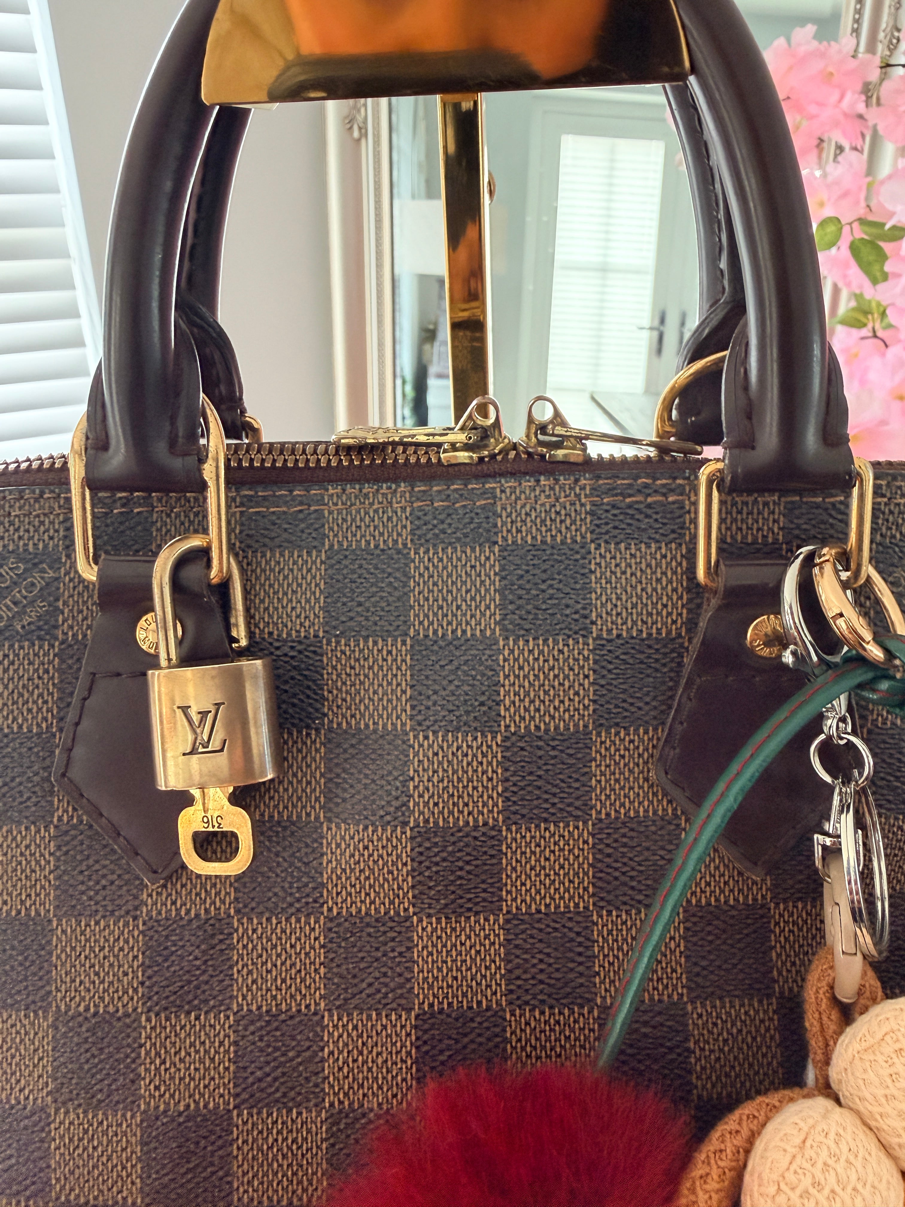 Louis Vuitton Alma Ebene PM Made in France Gold Hardware
