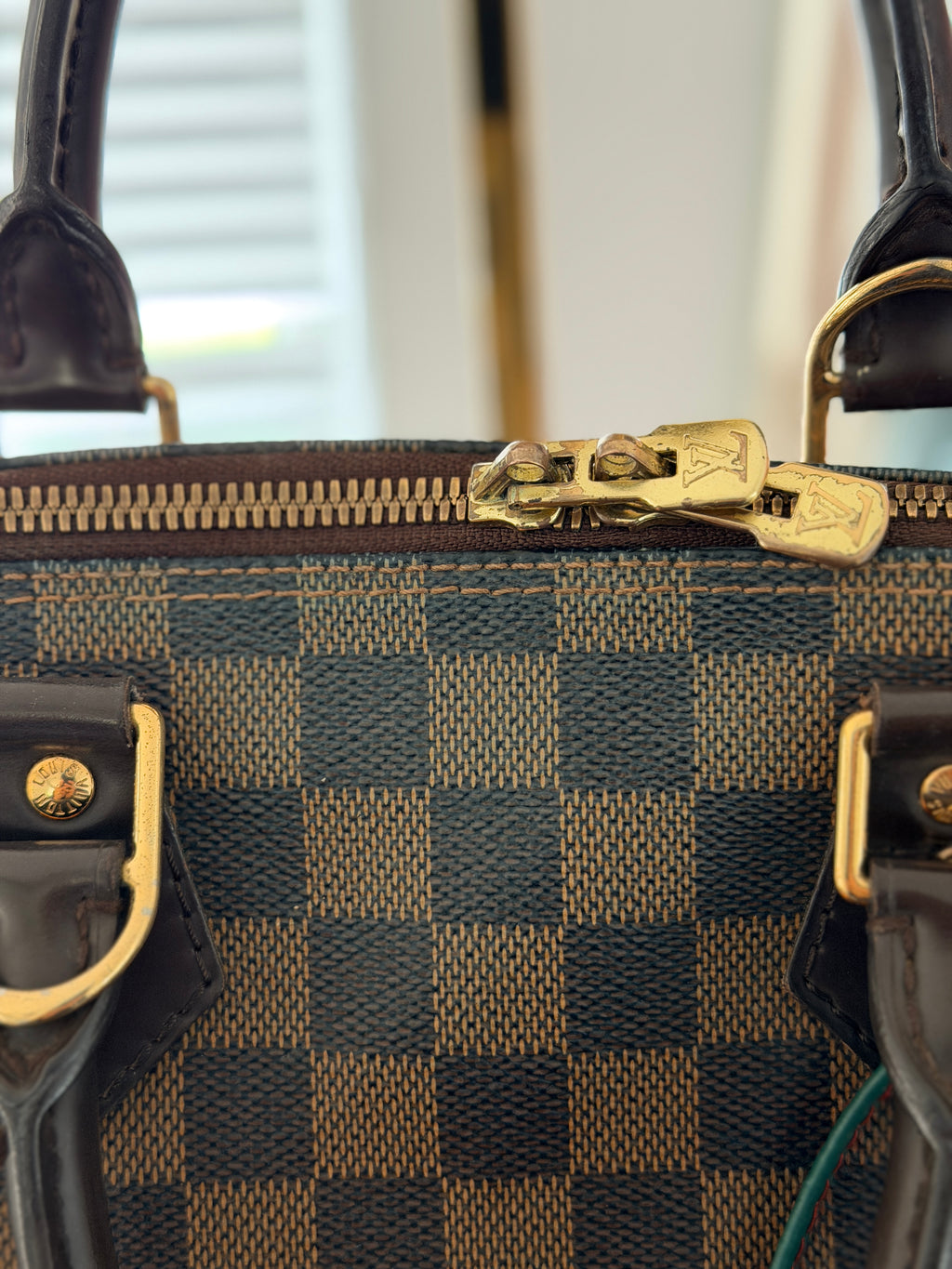 Louis Vuitton Alma Ebene PM Made in France Gold Hardware