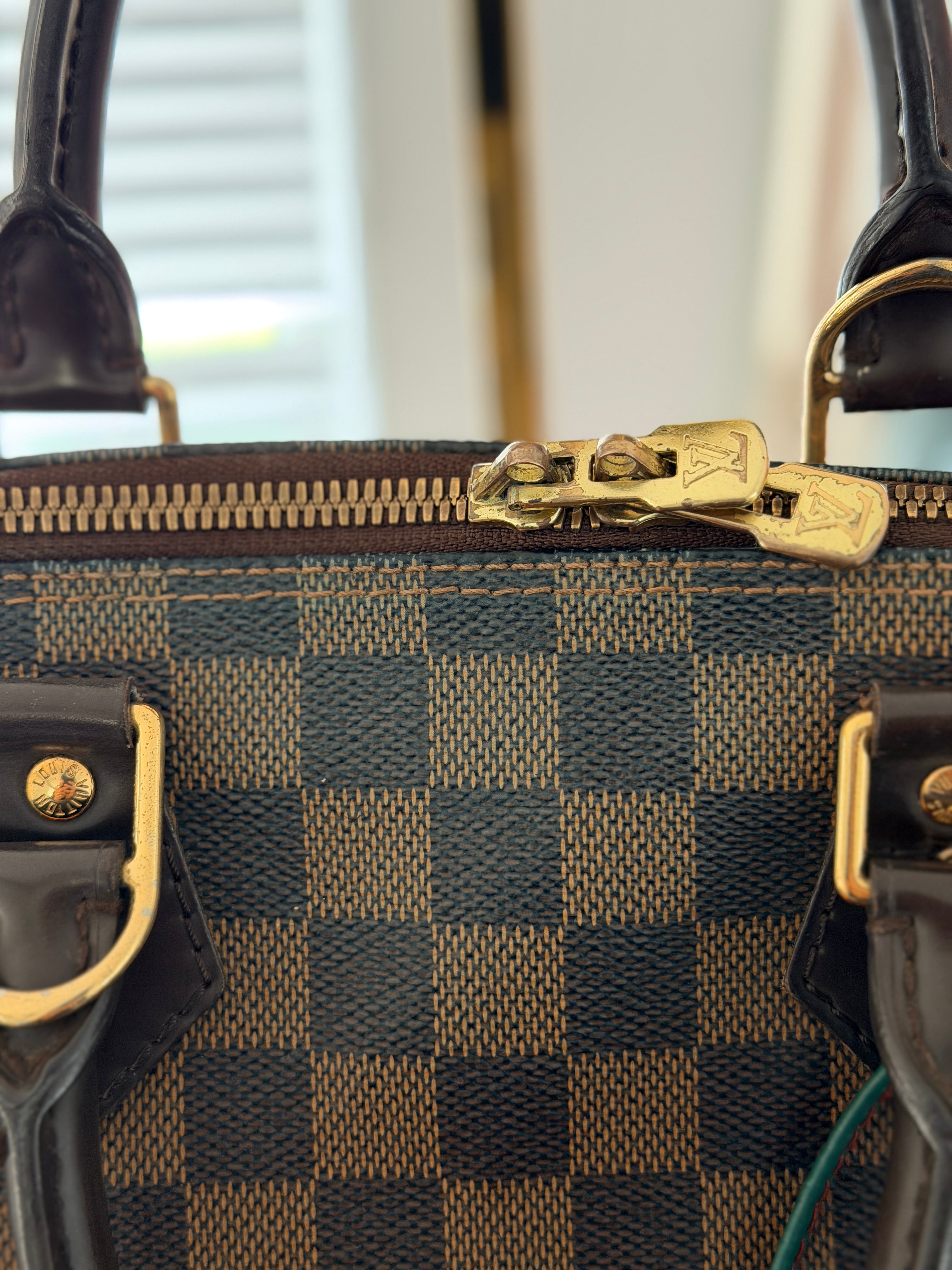 Louis Vuitton Alma Ebene PM Made in France Gold Hardware