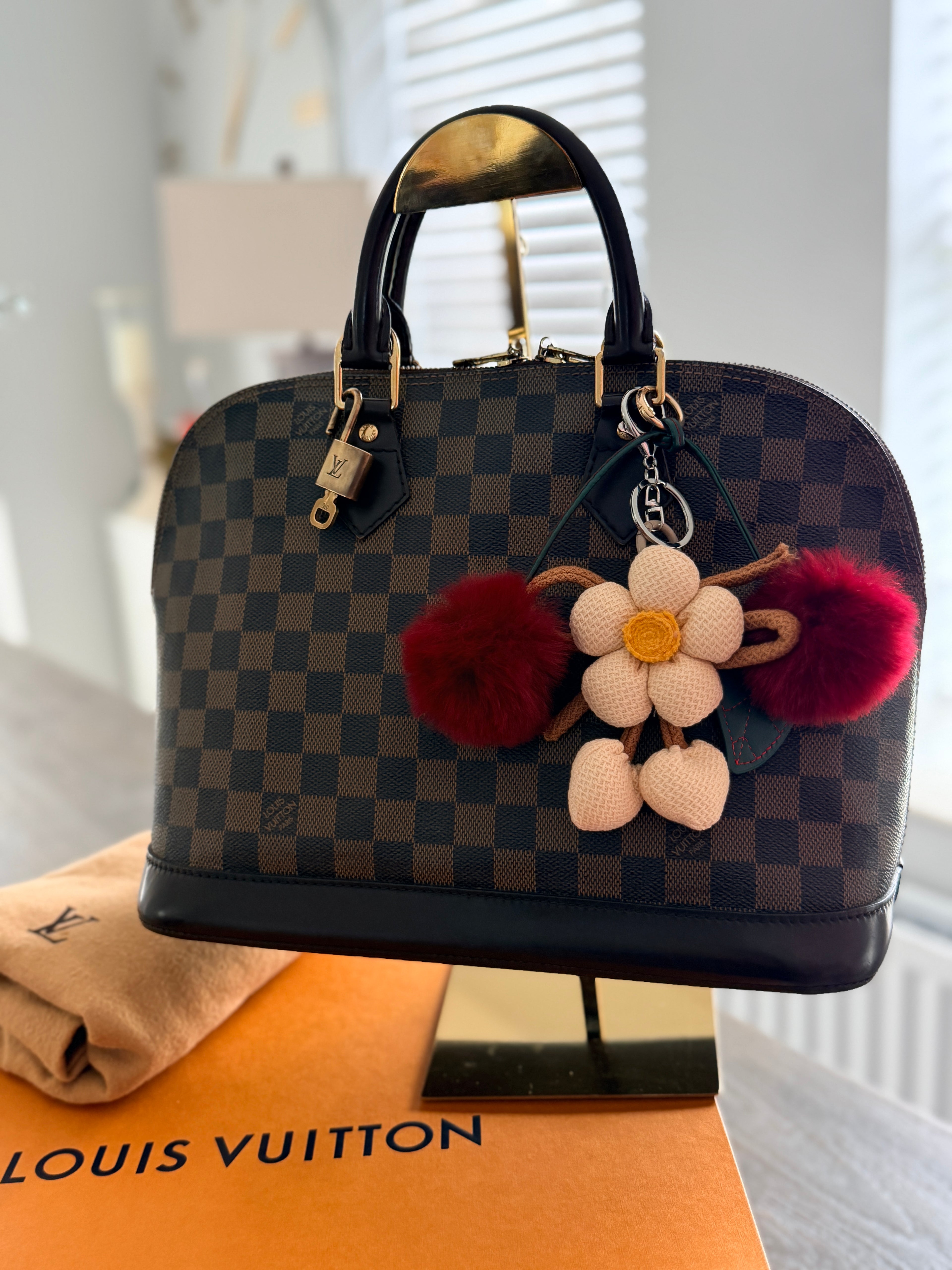Louis Vuitton Alma Ebene PM Made in France Gold Hardware