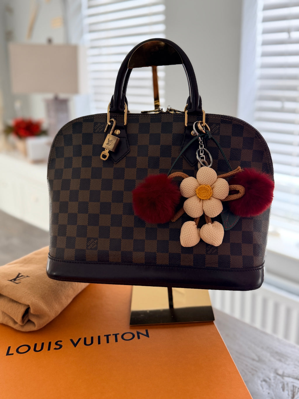 Louis Vuitton Alma Ebene PM Made in France Gold Hardware