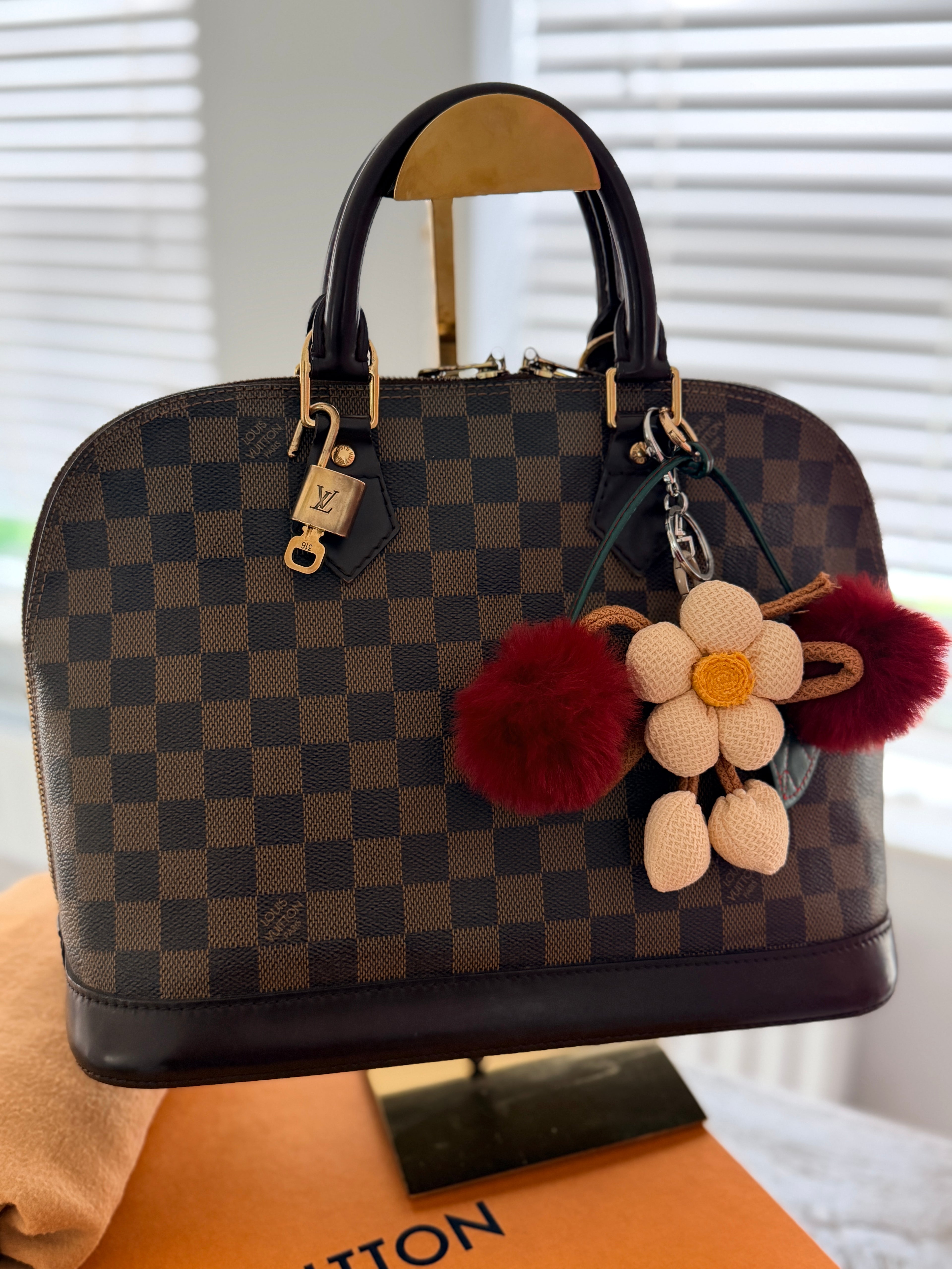 Louis Vuitton Alma Ebene PM Made in France Gold Hardware