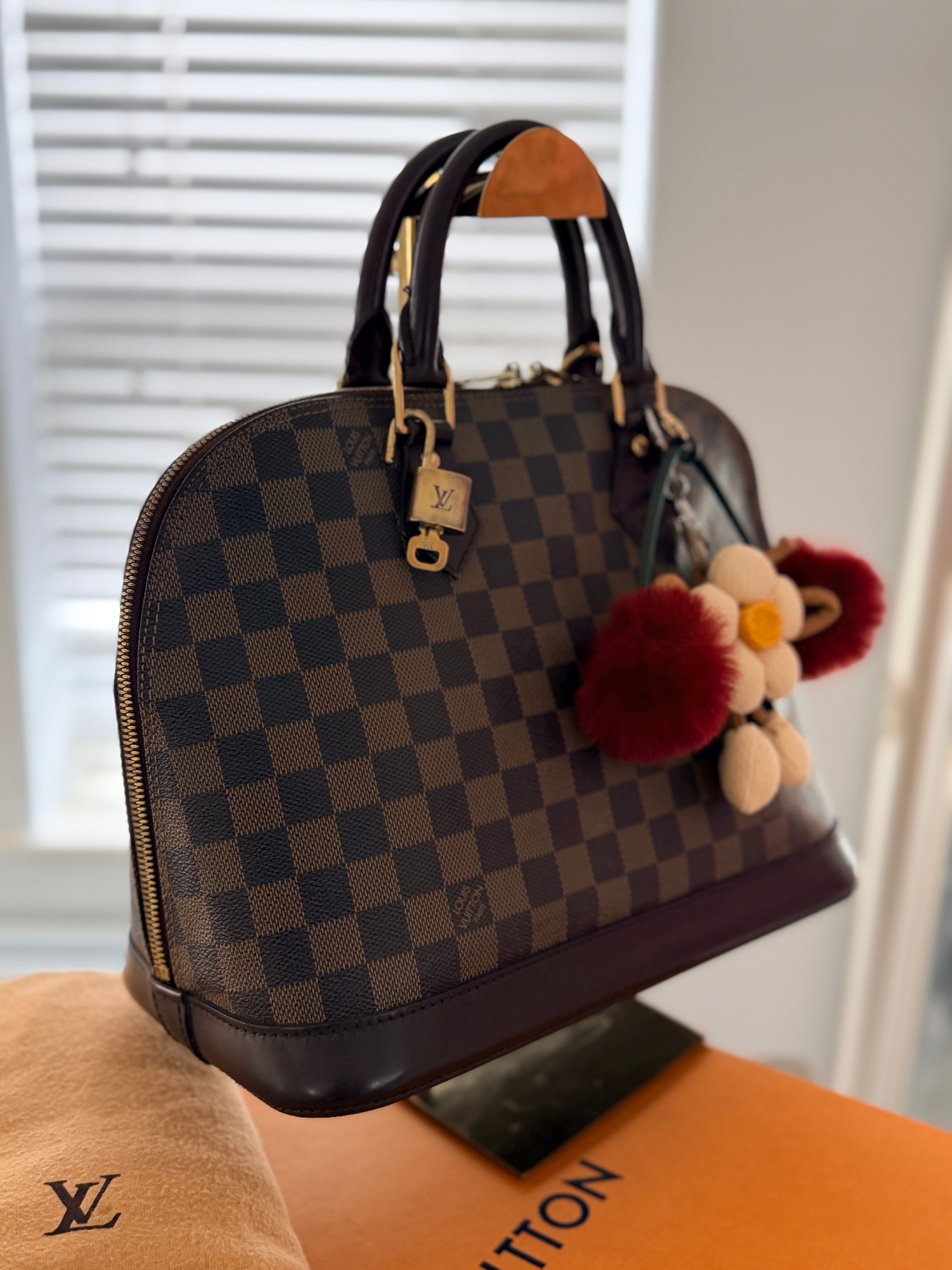 Louis Vuitton Alma Ebene PM Made in France Gold Hardware