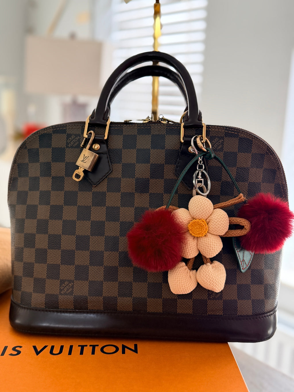 Louis Vuitton Alma Ebene PM Made in France Gold Hardware