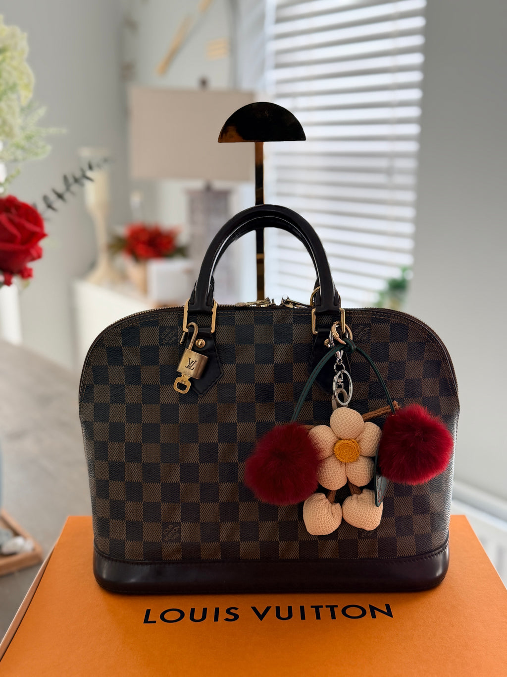 Louis Vuitton Alma Ebene PM Made in France Gold Hardware