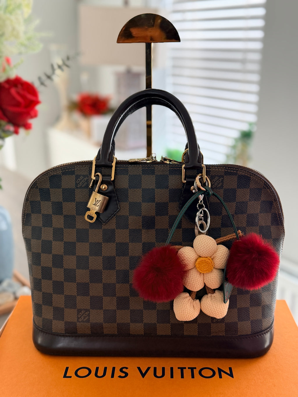 Louis Vuitton Alma Ebene PM Made in France Gold Hardware