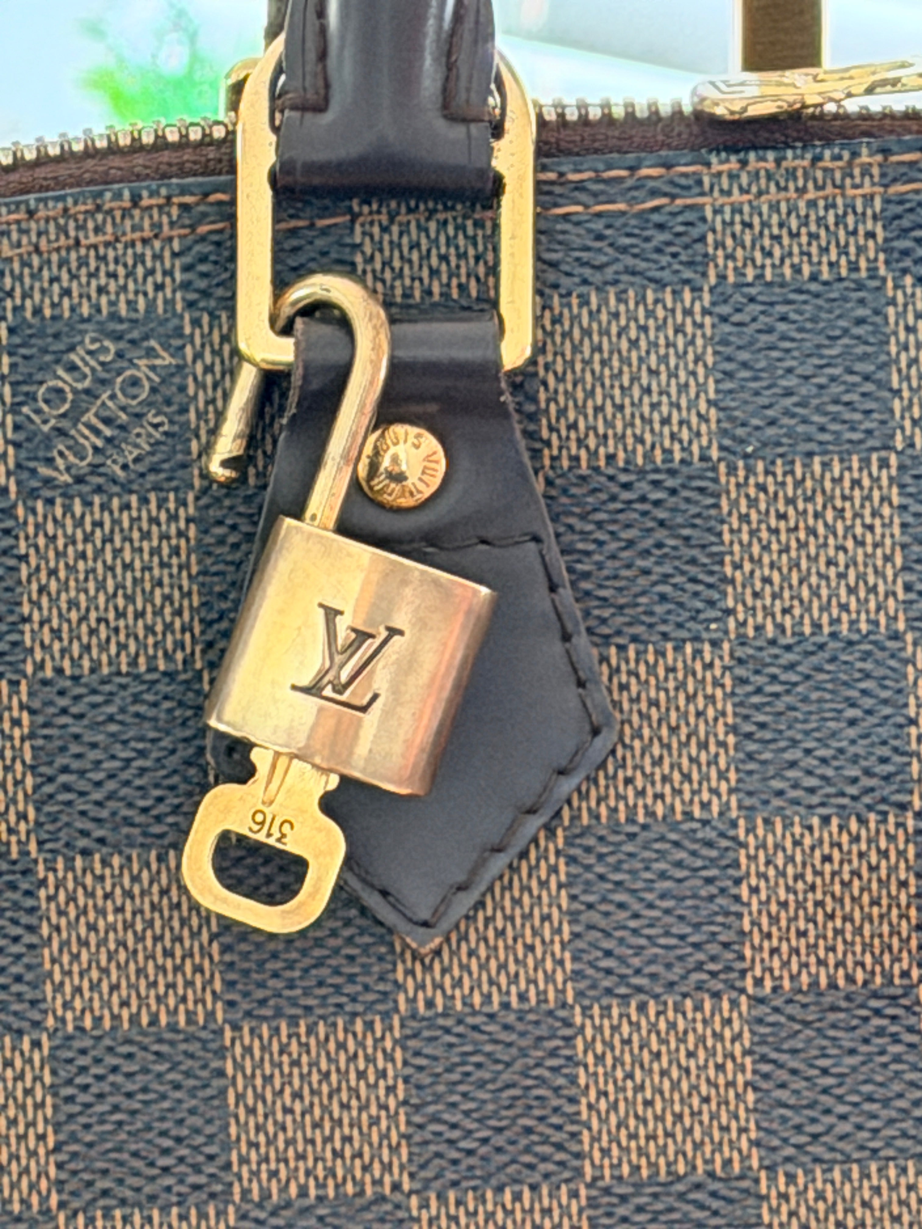Louis Vuitton Alma Ebene PM Made in France Gold Hardware
