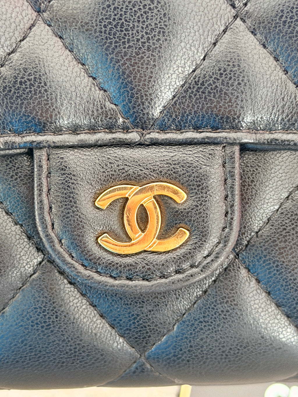 Chanel Matelasse Long Wallet Black Lambskin Leather Gold Hardware