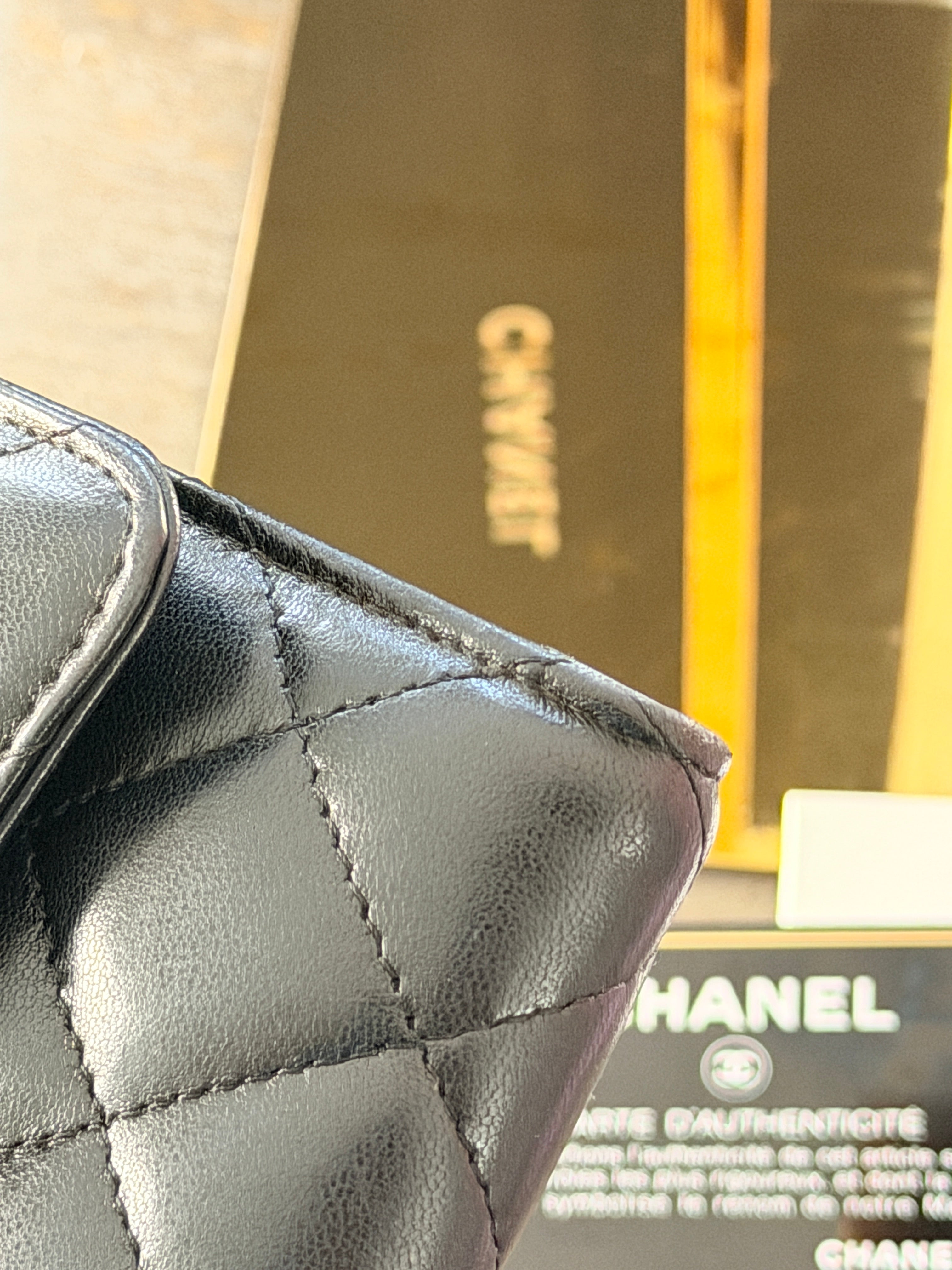 Chanel Matelasse Long Wallet Black Lambskin Leather Gold Hardware