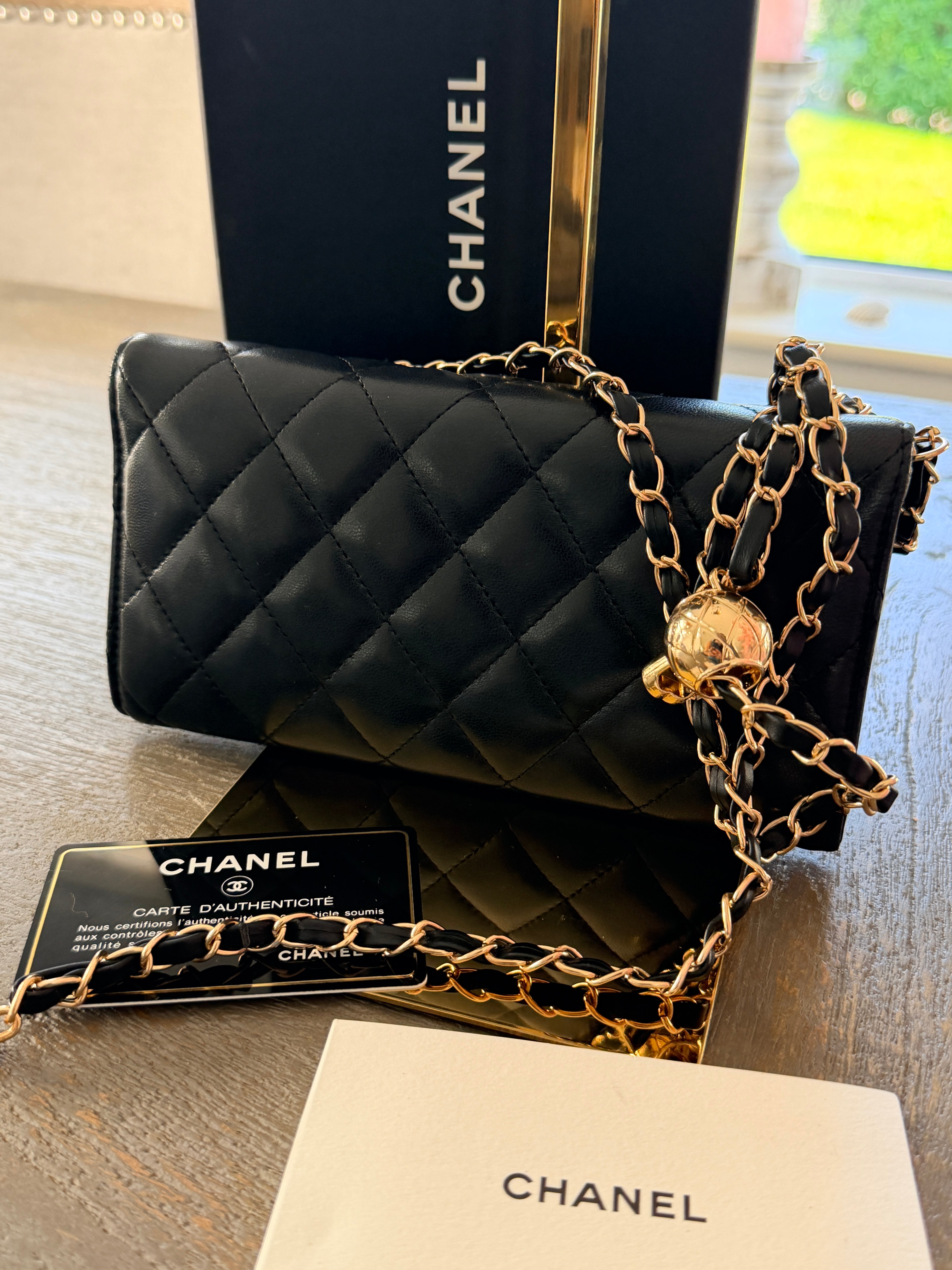Chanel Matelasse Long Wallet Black Lambskin Leather Gold Hardware