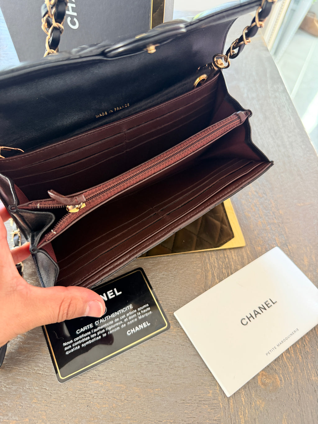 Chanel Matelasse Long Wallet Black Lambskin Leather Gold Hardware