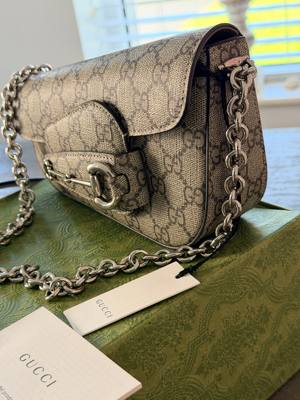 GUCCI Horsebit 1955 Mini Shoulder Bag 2024 Collection Silver Hardware