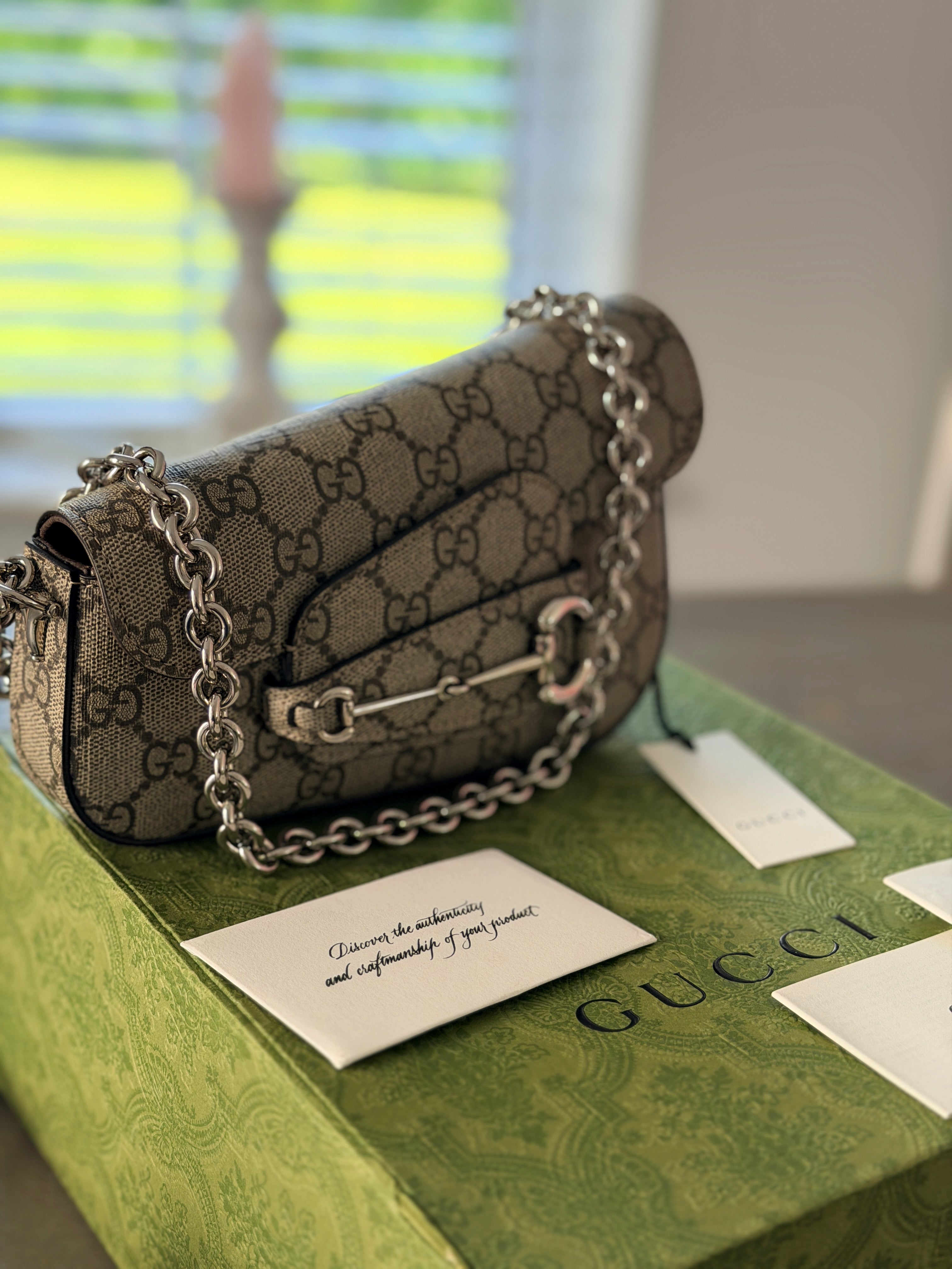 GUCCI Horsebit 1955 Mini Shoulder Bag 2024 Collection Silver Hardware
