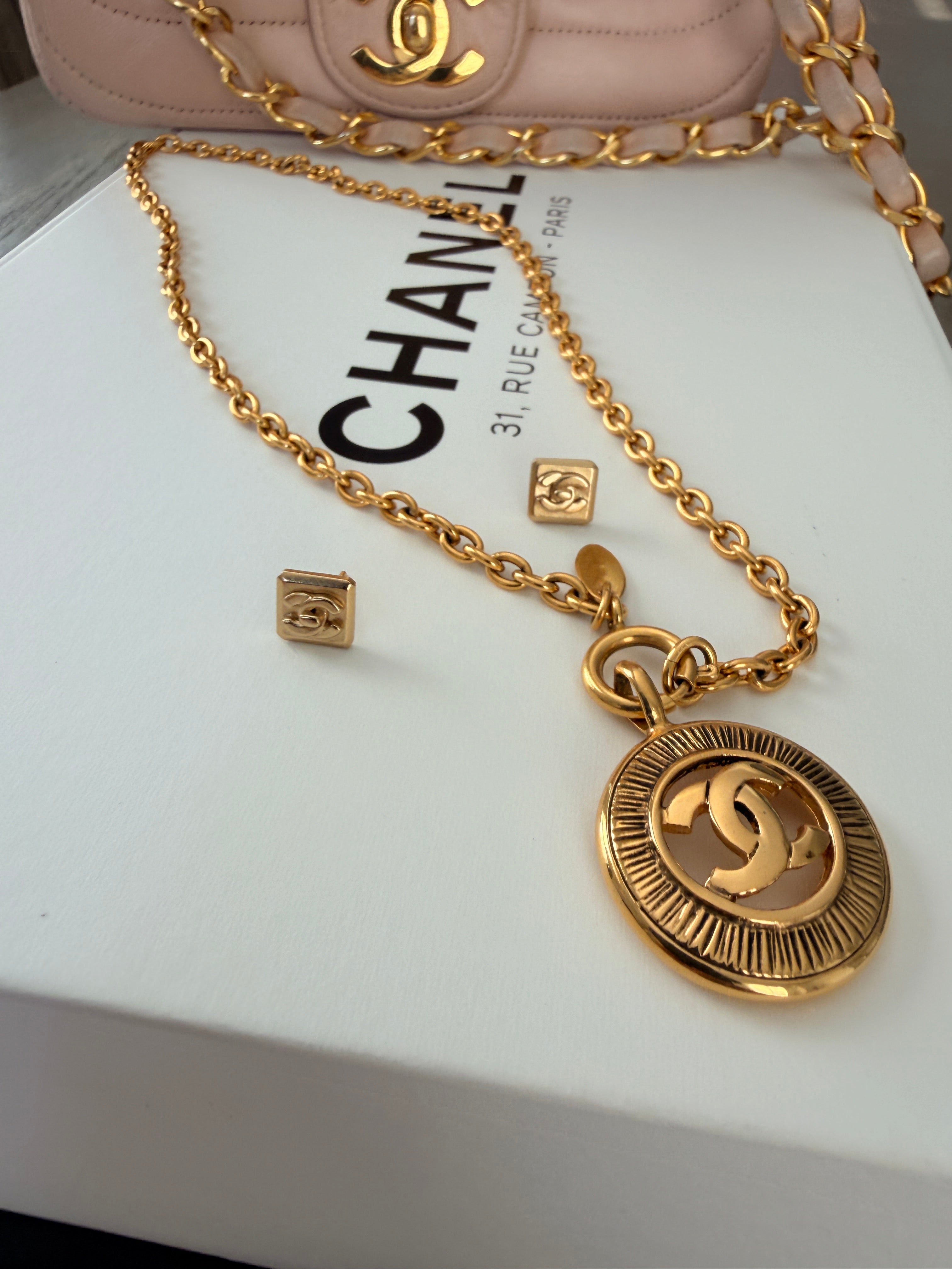 Chanel Coco Mark Necklace 24k Gold Plated