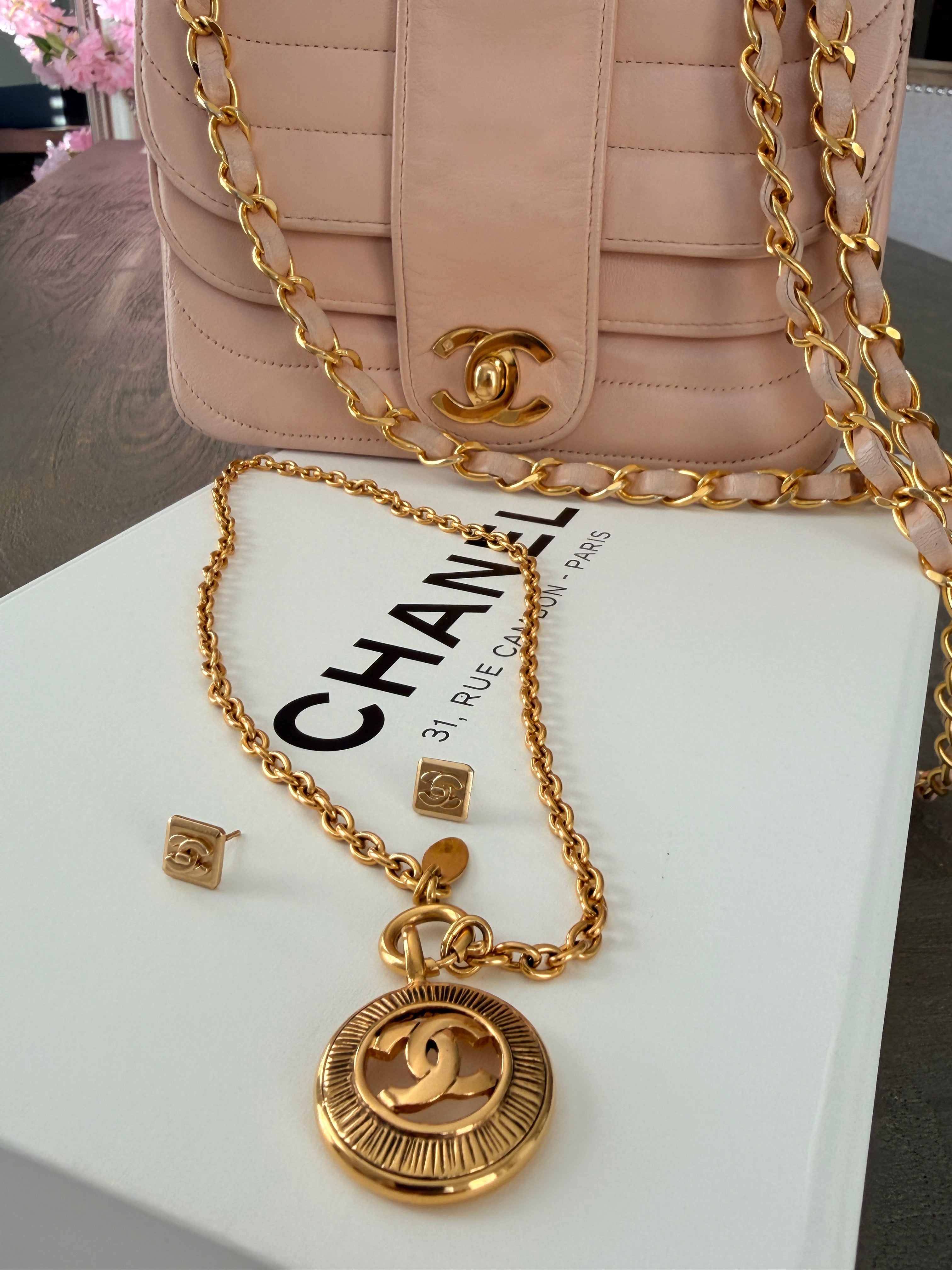 Chanel Coco Mark Necklace 24k Gold Plated