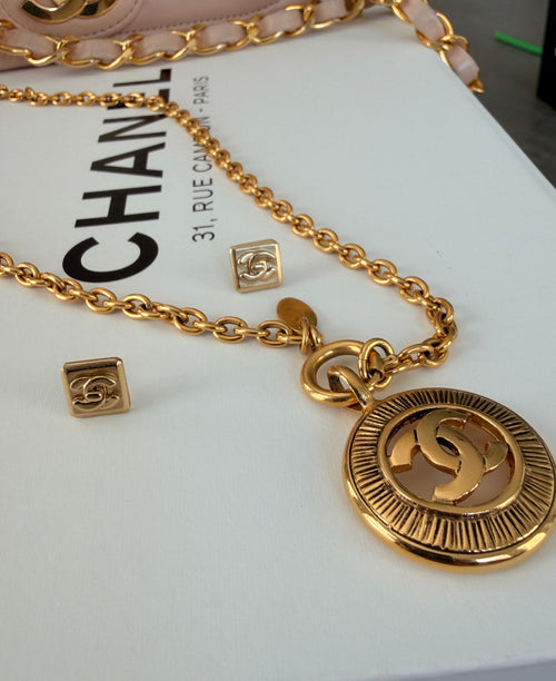 Chanel Coco Mark Necklace 24k Gold Plated
