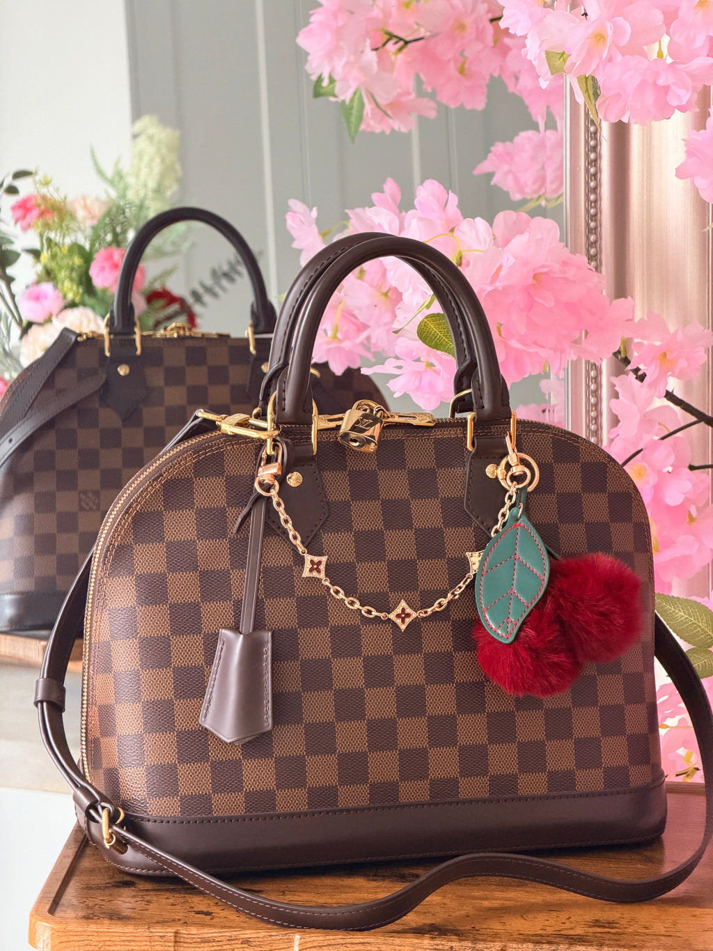 Louis Vuitton Alma PM in Damier Ebene – 2021 Microchip Edition with Full Set & Additional Louis Vuitton Strap