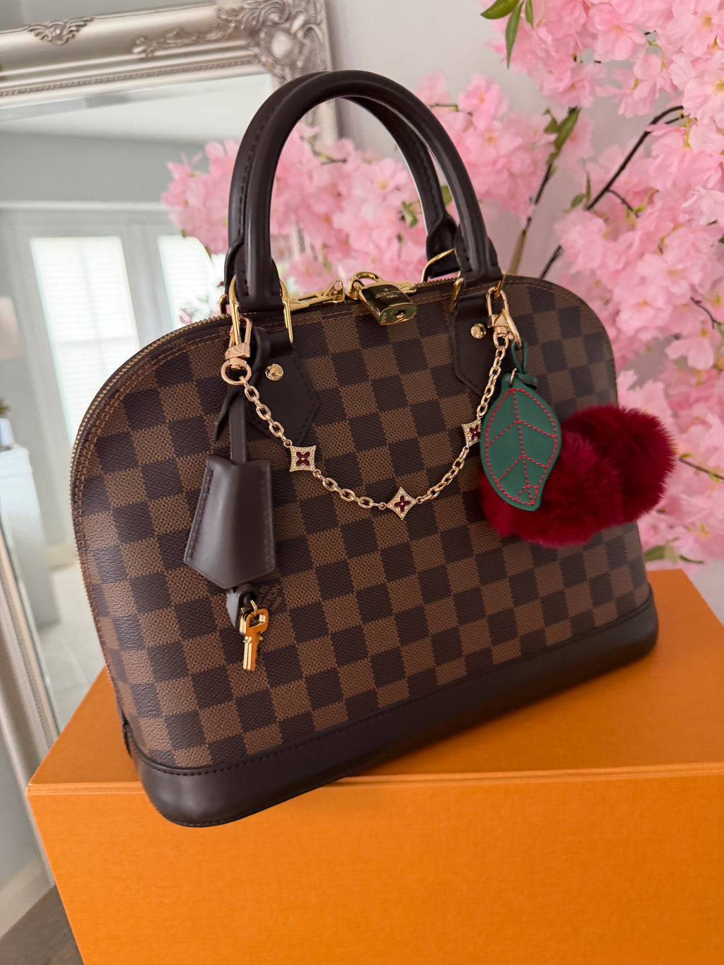 Louis Vuitton Alma PM in Damier Ebene – 2021 Microchip Edition with Full Set & Additional Louis Vuitton Strap