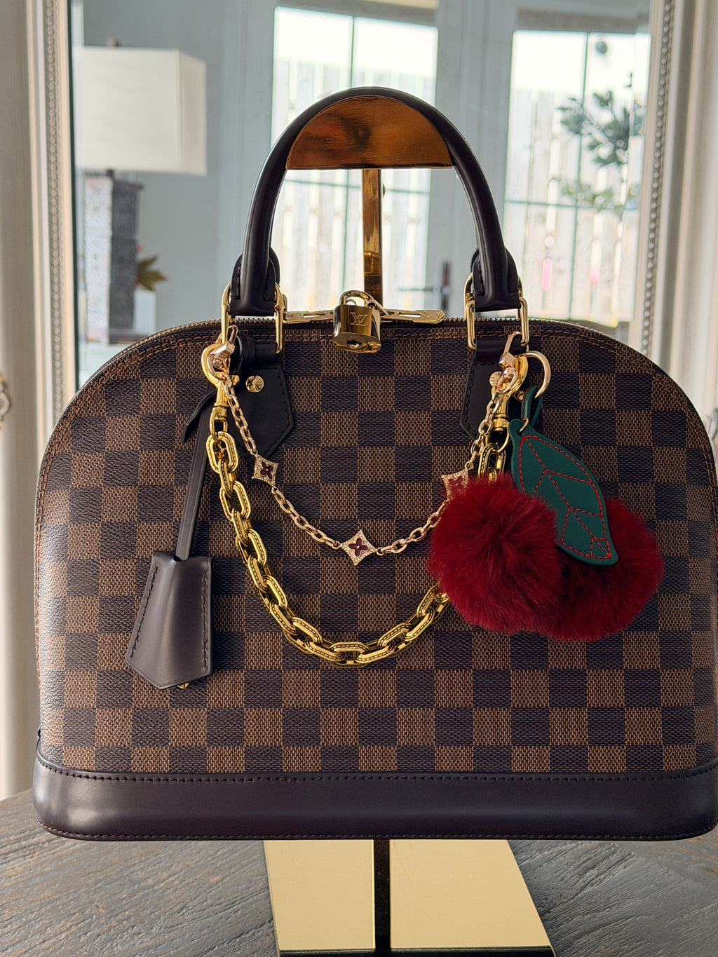 Louis Vuitton Alma PM in Damier Ebene – 2021 Microchip Edition with Full Set & Additional Louis Vuitton Strap
