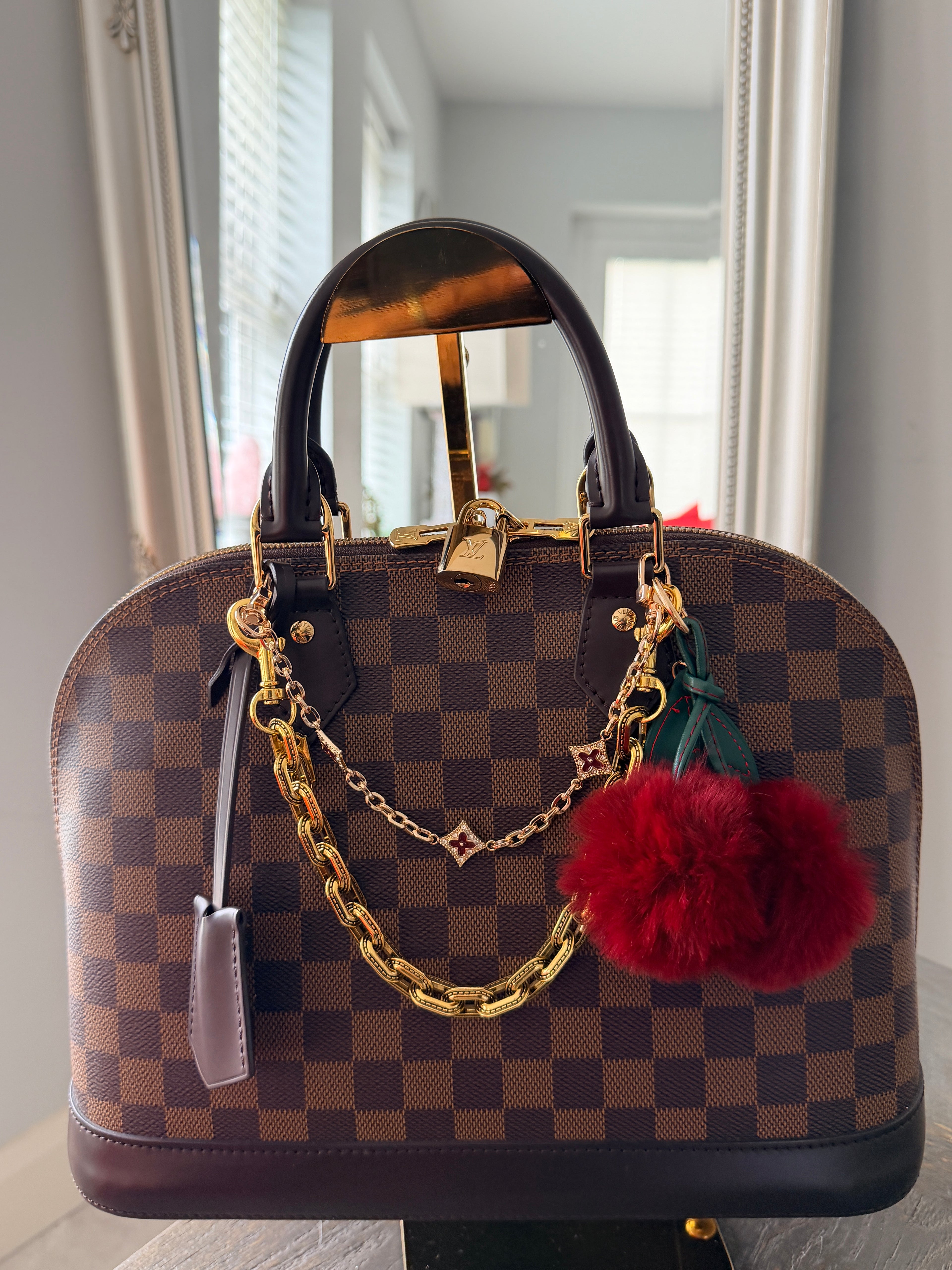 Louis Vuitton Alma PM in Damier Ebene – 2021 Microchip Edition with Full Set & Additional Louis Vuitton Strap