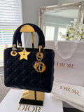 Christian Dior Lady Dior 2018 Medium Handbag Black Cannage Lambskin Gold Tone Hardware