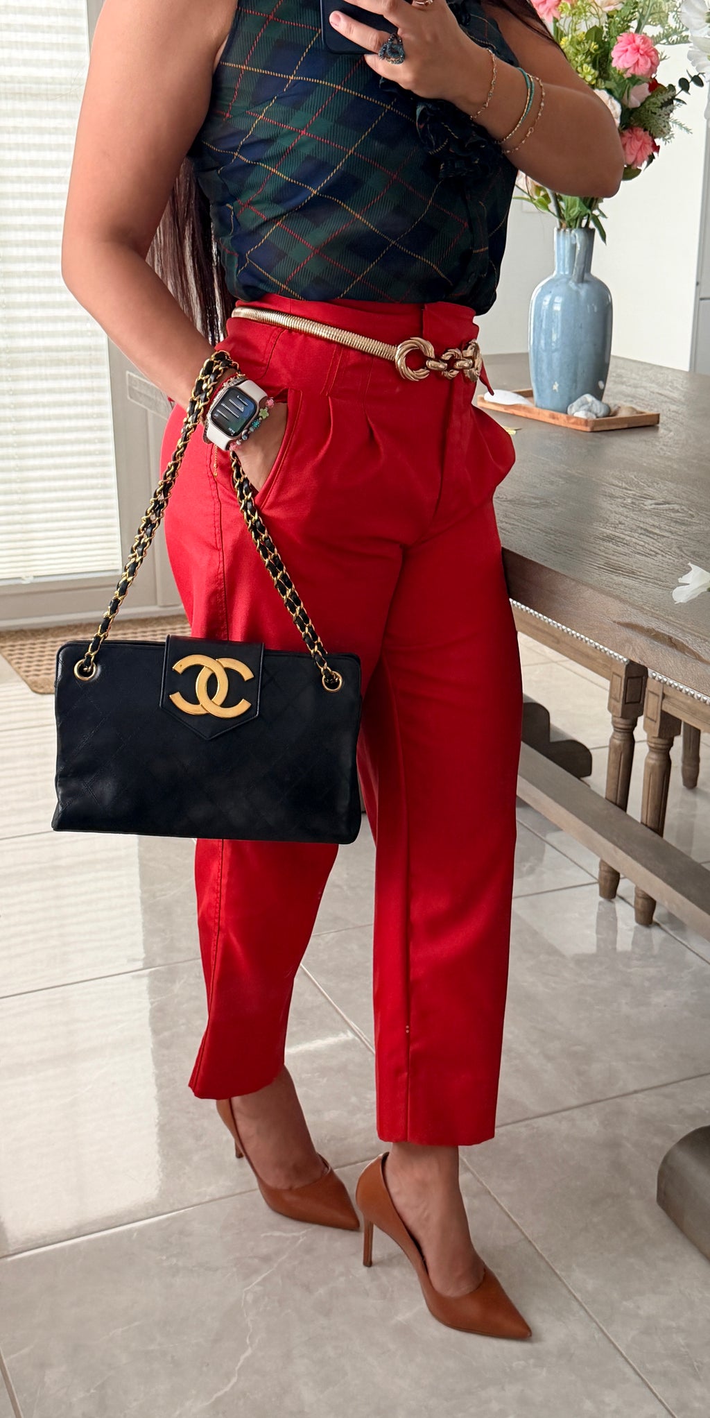 Vintage CHANEL Small Supermodel Tote Black Lambskin & 24K Gold-Plated Hardware