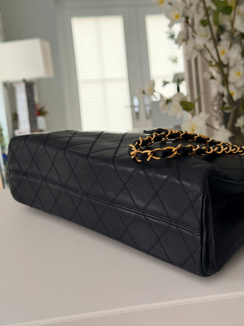 Vintage CHANEL Small Supermodel Tote Black Lambskin & 24K Gold-Plated Hardware