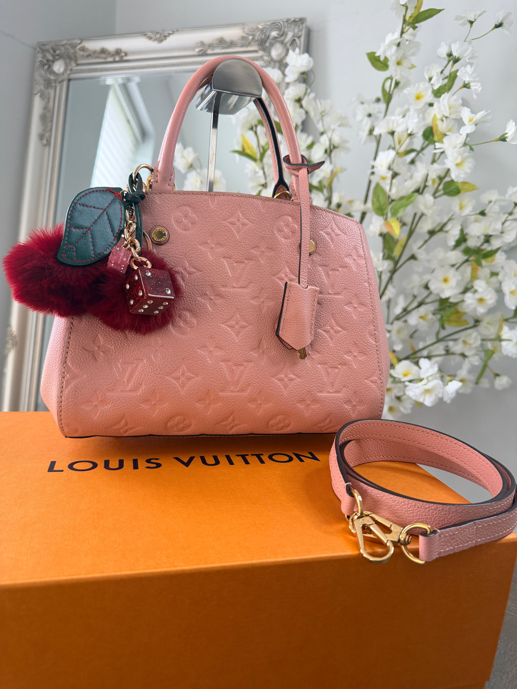 Louis Vuitton Montaigne BB Monogram Empreinte Leather | Pink