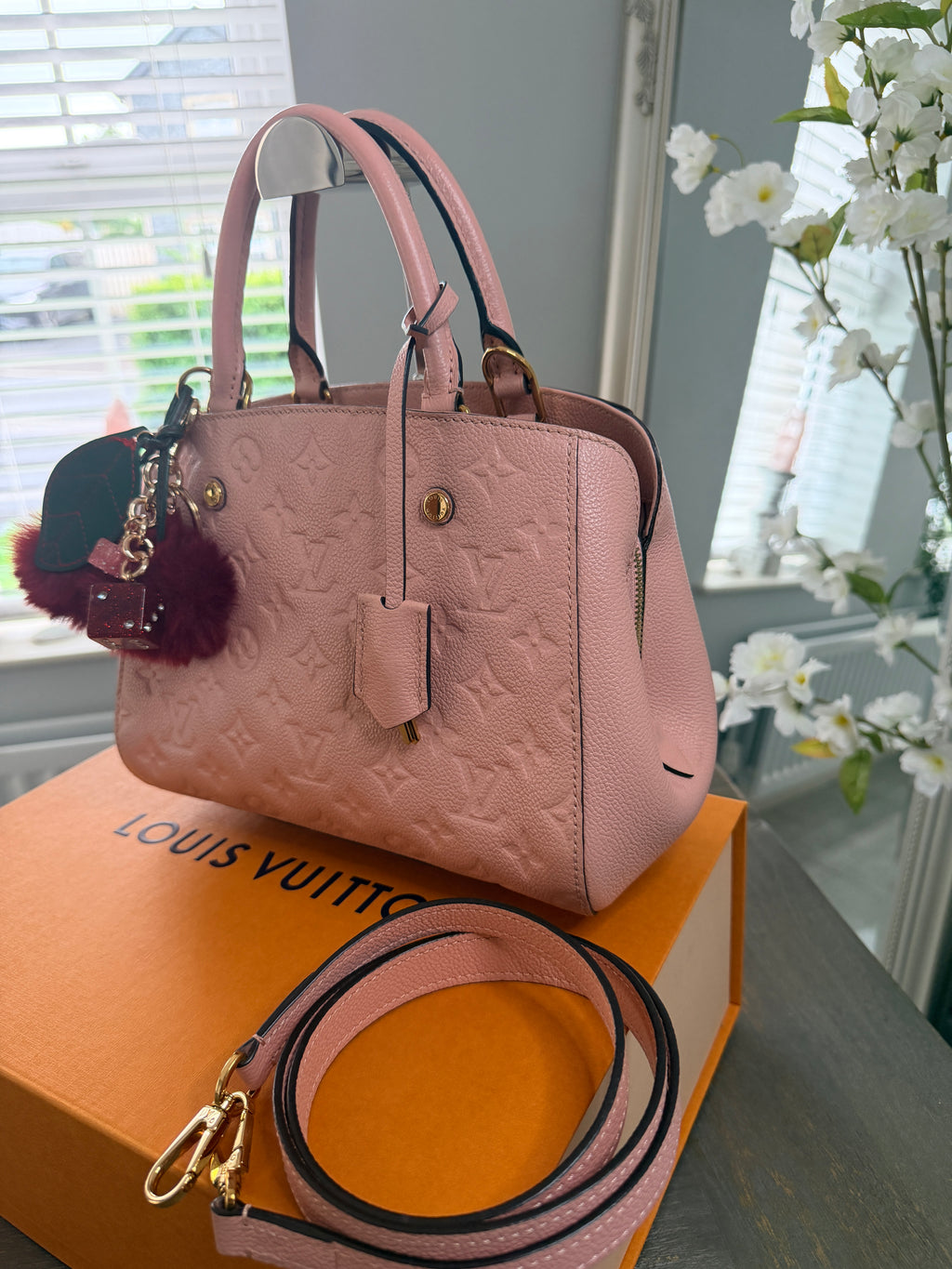 Louis Vuitton Montaigne BB Monogram Empreinte Leather | Pink