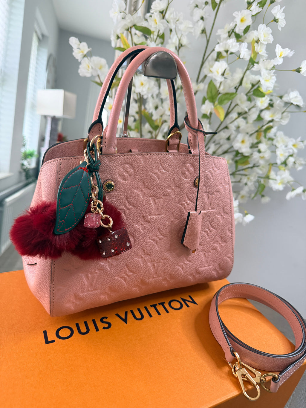 Louis Vuitton Montaigne BB Monogram Empreinte Leather | Pink