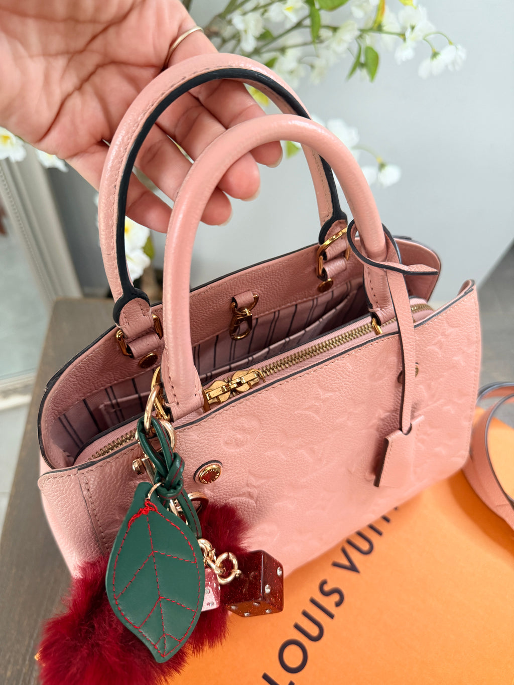 Louis Vuitton Montaigne BB Monogram Empreinte Leather | Pink