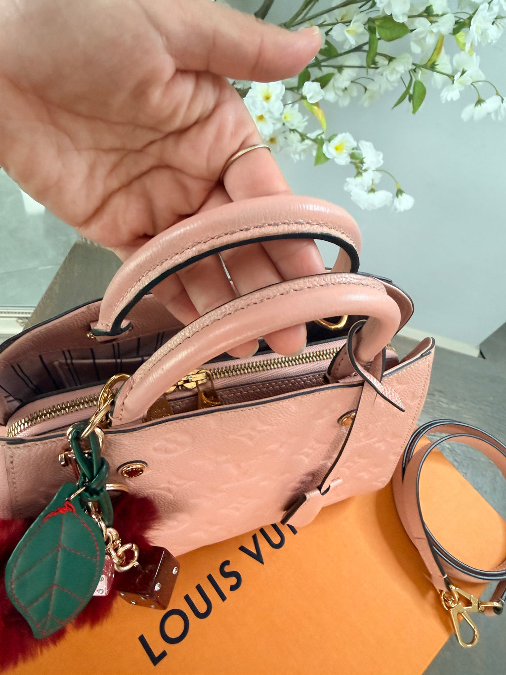 Louis Vuitton Montaigne BB Monogram Empreinte Leather | Pink