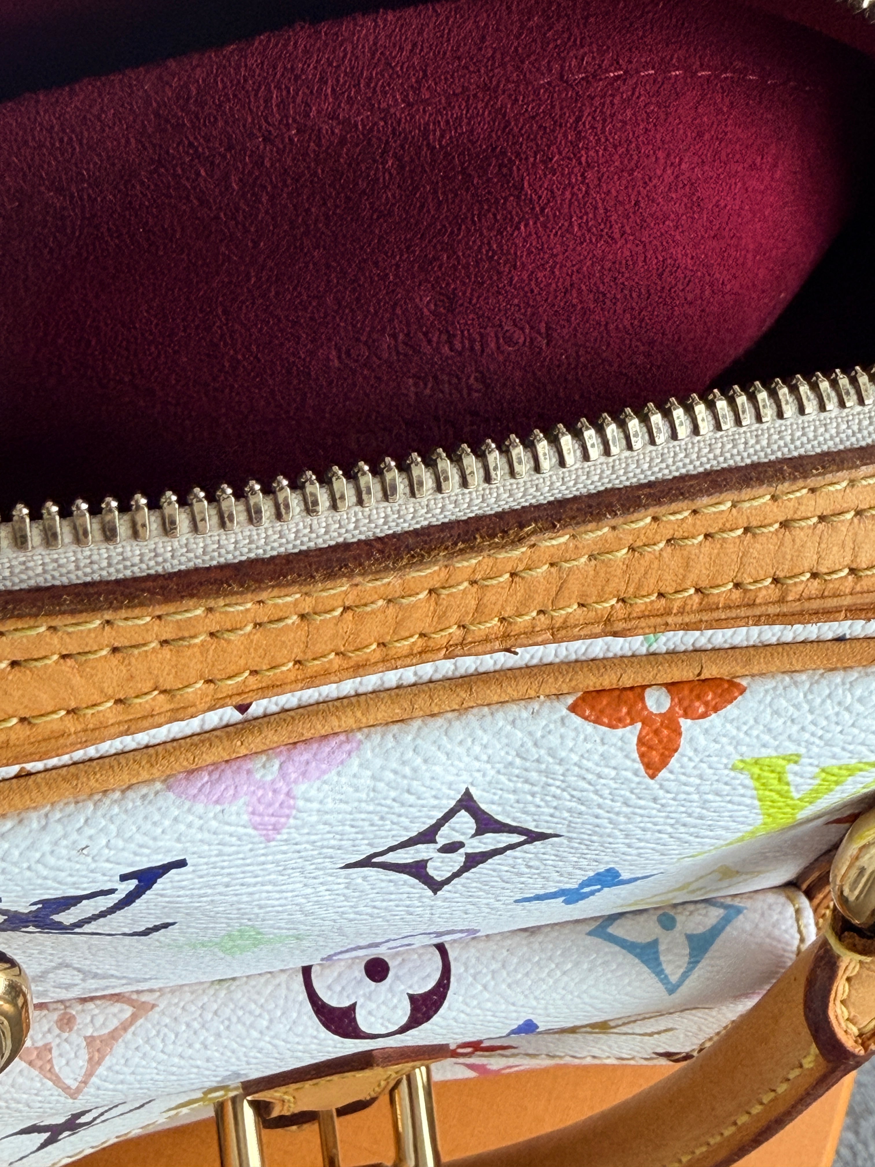 Louis Vuitton Takashi Murakami Priscila Monogram White Leather Gold Hardware