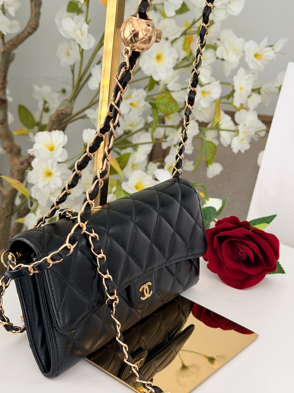 Chanel Matelasse Long Wallet Black Lambskin Leather Gold Hardware
