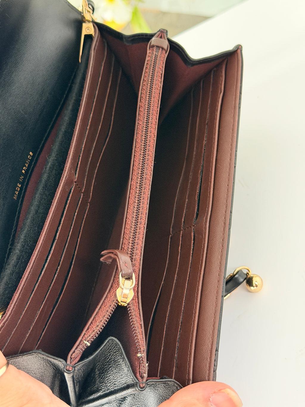 Chanel Matelasse Long Wallet Black Lambskin Leather Gold Hardware
